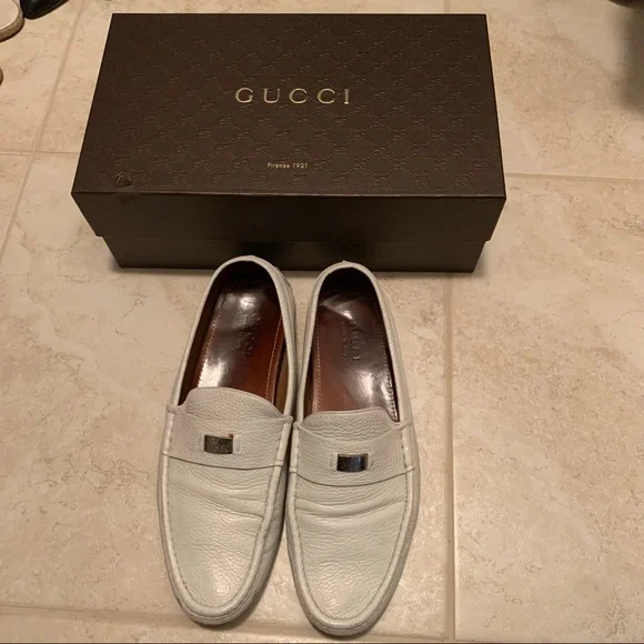 Gucci White Loafer Size:10.5. Leather flats Gucci White size 10.5 UK in Leather - 55054302 main image 2